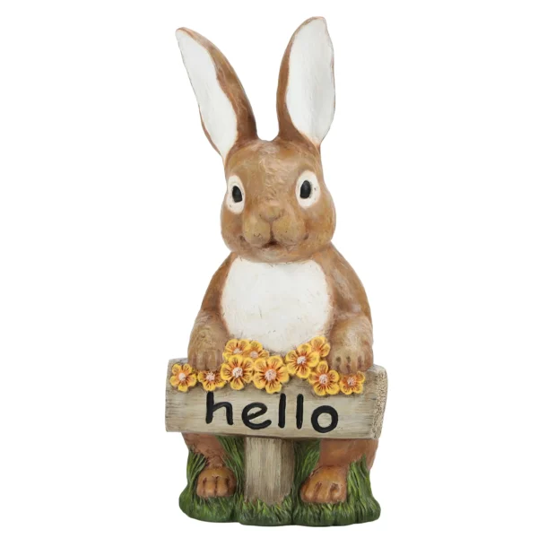 Outdoor Welcome Bunny Garden Statue