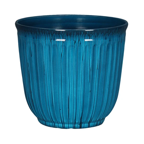 Gardens Kamala Light Blue Resin Planter, 10.7in x 10.7in x 9.69in