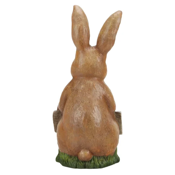 Outdoor Welcome Bunny Garden Statue - Image 3
